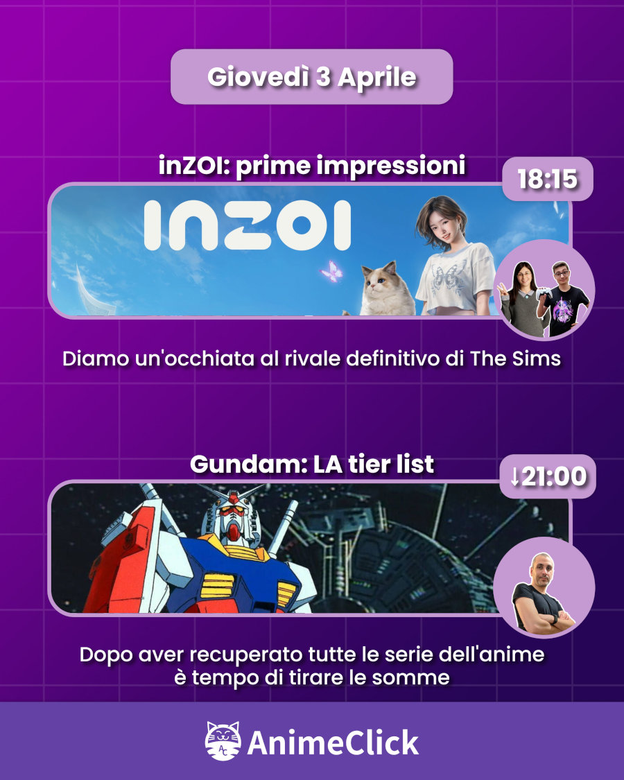 AnimeClick su Twitch: programma dal 31 marzo al 6 aprile AnimeClick su Twitch: programma dal 31 marzo al 6 aprile